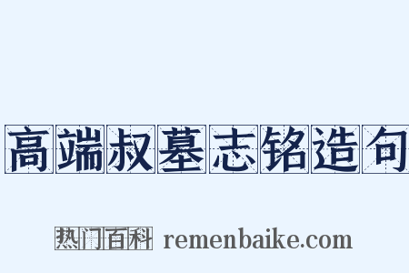 高端叔墓志铭造句是什么意思的图片